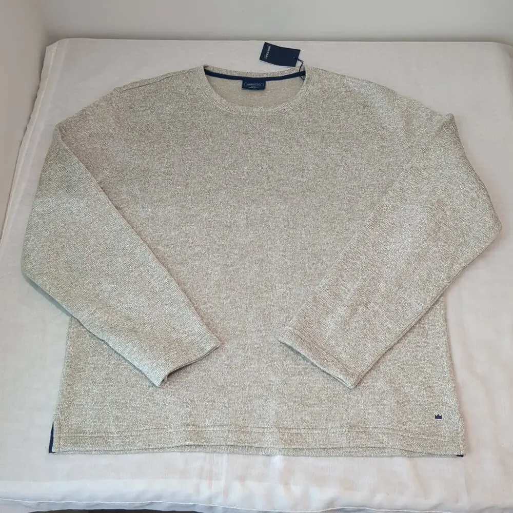 Crown & Ivy Pullover Sweater Mens L Rugged Tan Outdoors Casual Soft Relaxed New